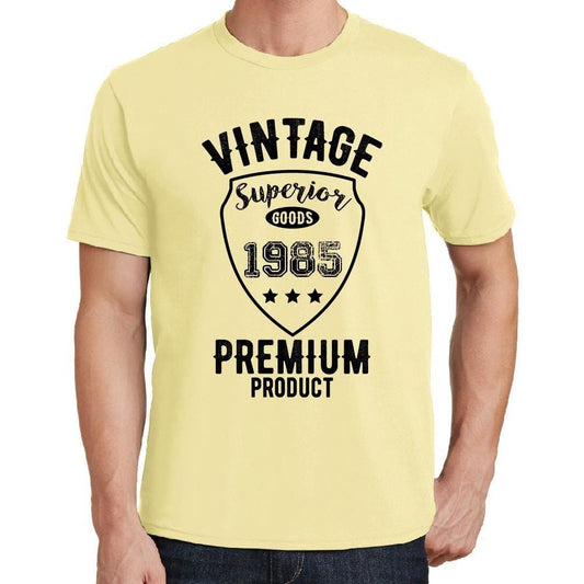 1985 Vintage Superior, T-Shirt für Männer, Gelbes T-Shirt, T-Shirt Annee