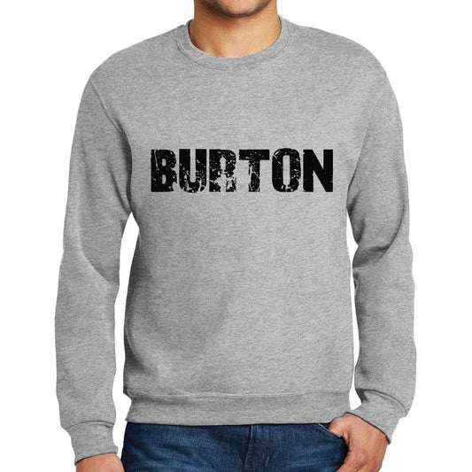 Homme Imprimé Graphique Sweat-Shirt Popular Words Burton Gris Chiné