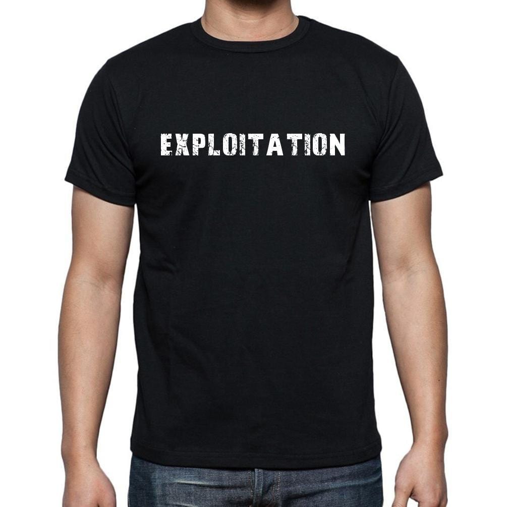 Exploitation, T-Shirt für Männer, aus Baumwolle, rund, schwarz