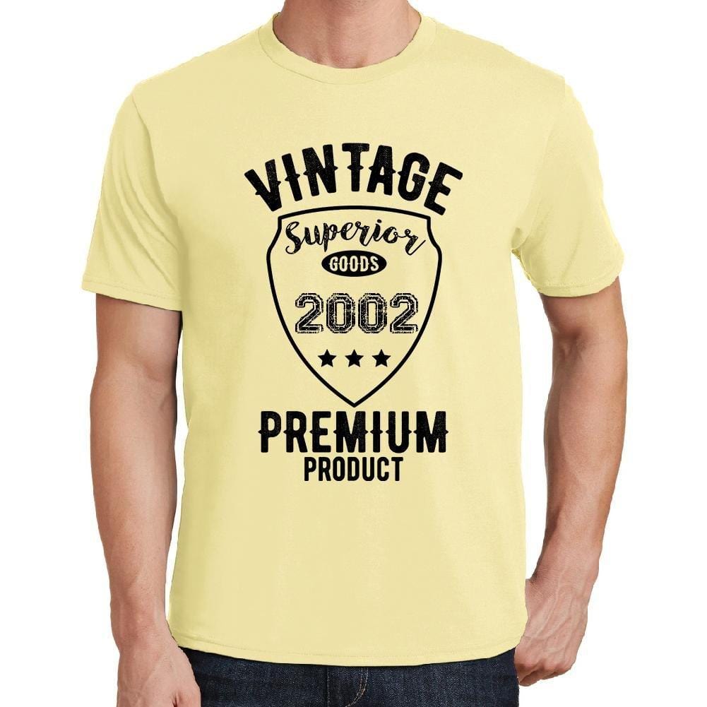 2002 Vintage Superior, T-Shirt für Männer, Gelbes T-Shirt, T-Shirt Annee