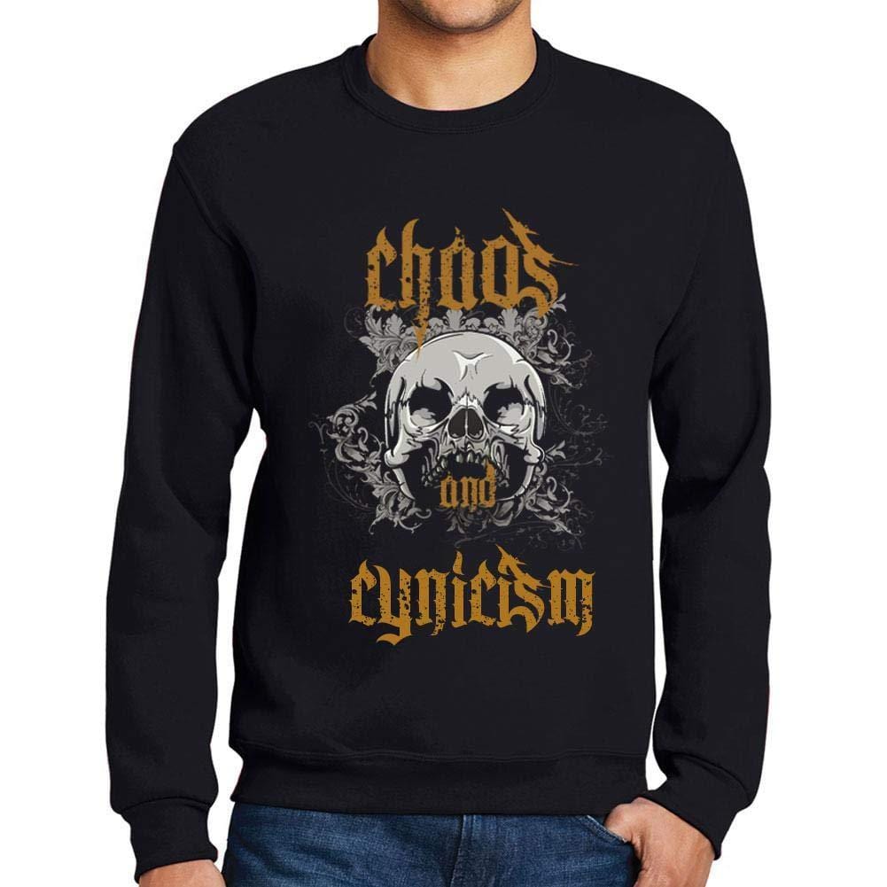 Ultrabasic - Homme Imprimé Graphique Sweat-Shirt Chaos and Cynicism Noir Profond