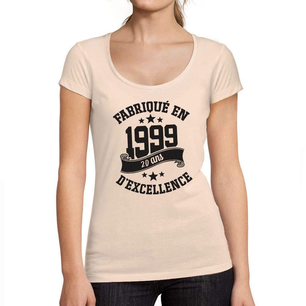 Ultrabasic - Tee-Shirt Femme col Rond Décolleté Fabriqué en 1999, 20 Ans d'être Génial T-Shirt Rose Crémeux