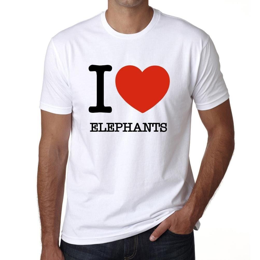 Herren T-Shirt Vintage T-Shirt Elefanten Ich liebe Tiere