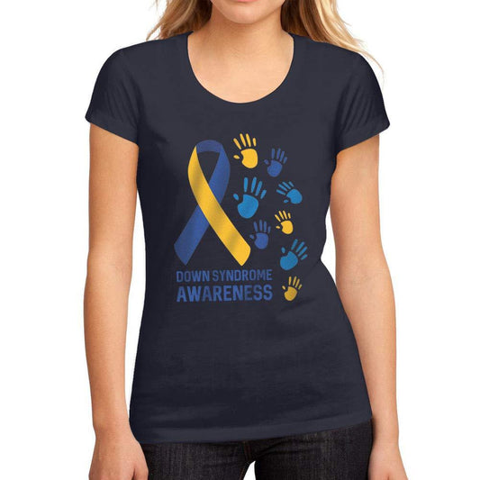 Femme Graphique Tee Shirt Down Syndrome Awareness French Marine