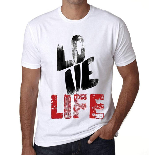 Ultrabasic - Homme T-Shirt Graphique Love Life Blanc