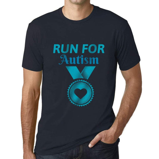 Ultrabasic Homme T-Shirt Graphique Run for Autism Marine