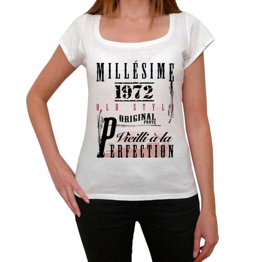1972, T-Shirt für Damen, manches courtes, cadeaux,anniversaire, weiß