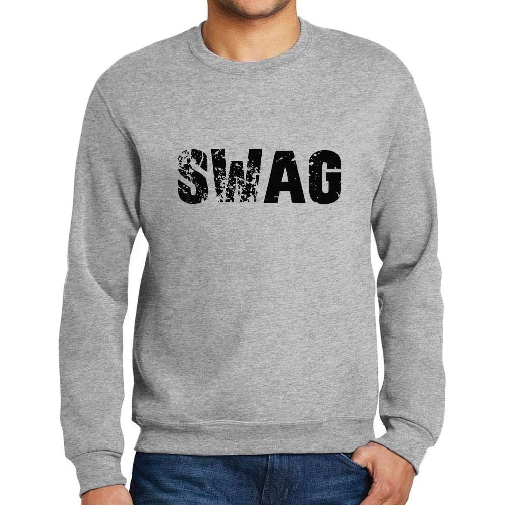 Ultrabasic Homme Imprimé Graphique Sweat-Shirt Popular Words Swag Gris Chiné