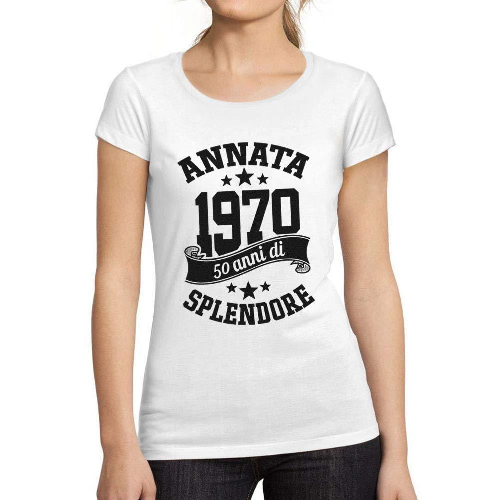 Ultrabasic® Tee-Shirt Femme Manches Courtes Annata Fatto nel 1970, 50 Anni di Splendore Anniversaire Cadeaux