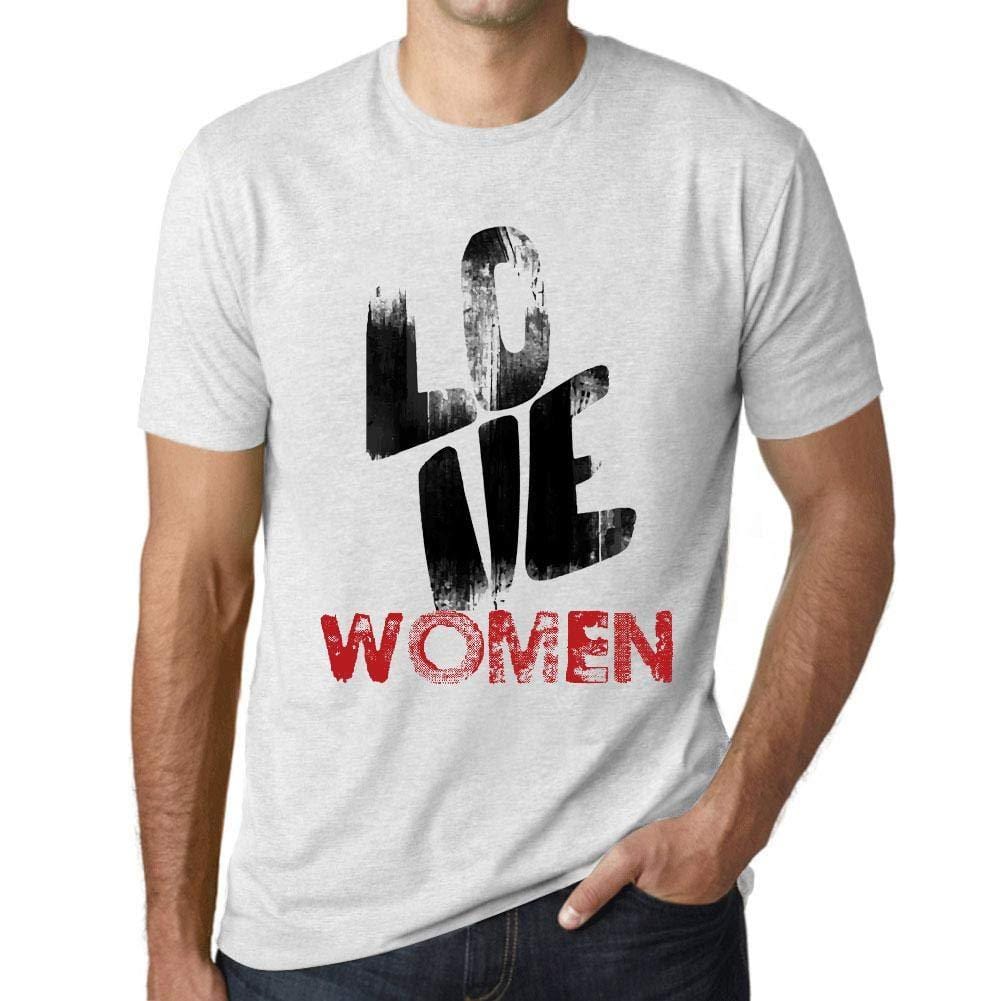 Ultrabasic - Homme T-Shirt Graphique Love Women Blanc Chiné