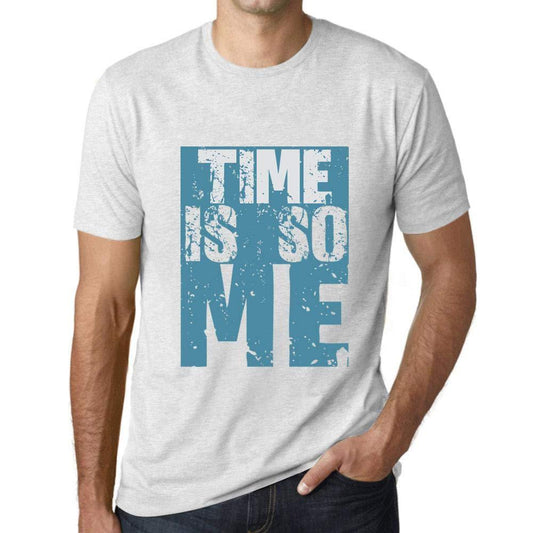 Herren T-Shirt Graphique Time is So Me Blanc Chiné