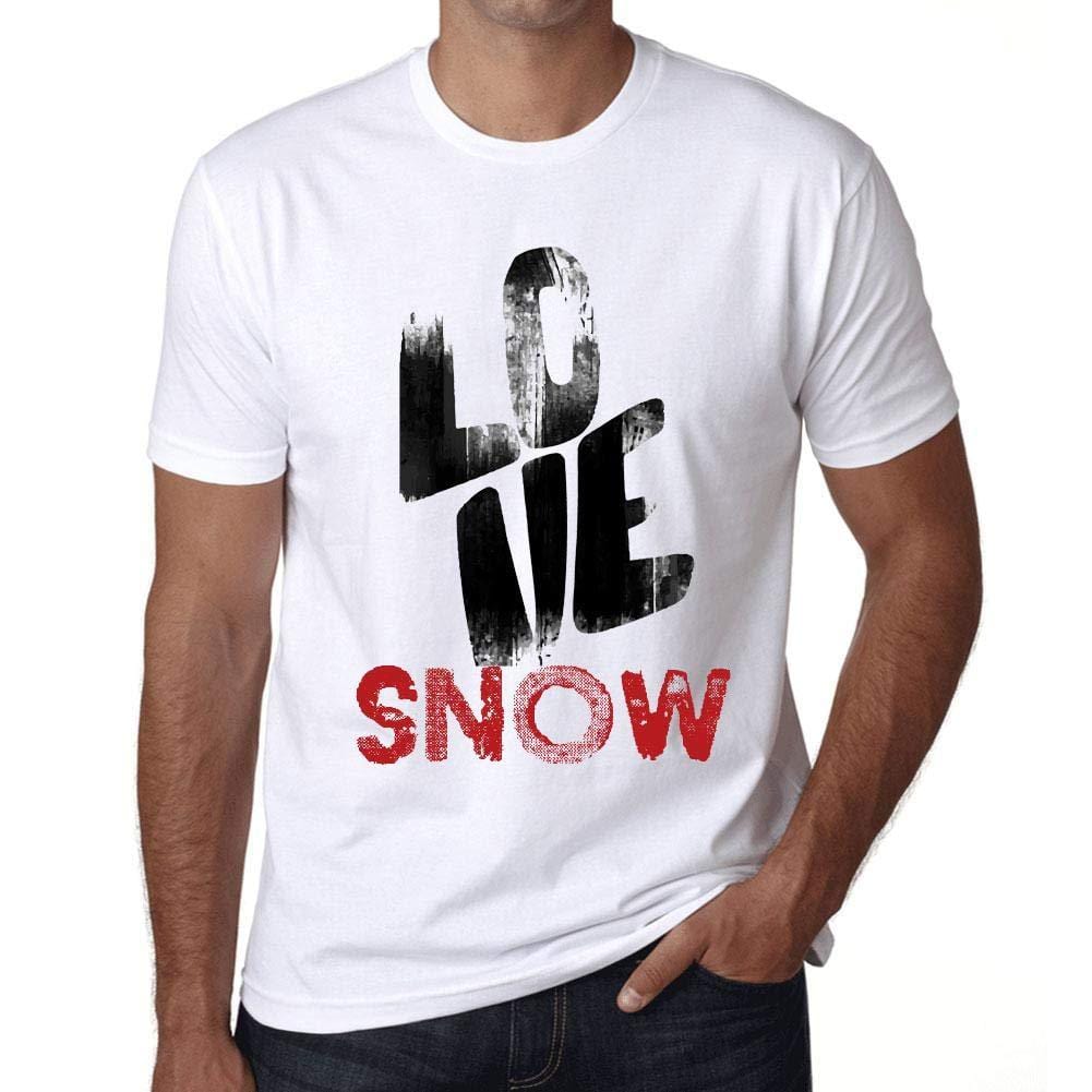 Ultrabasic - Homme T-Shirt Graphique Love Snow Blanc