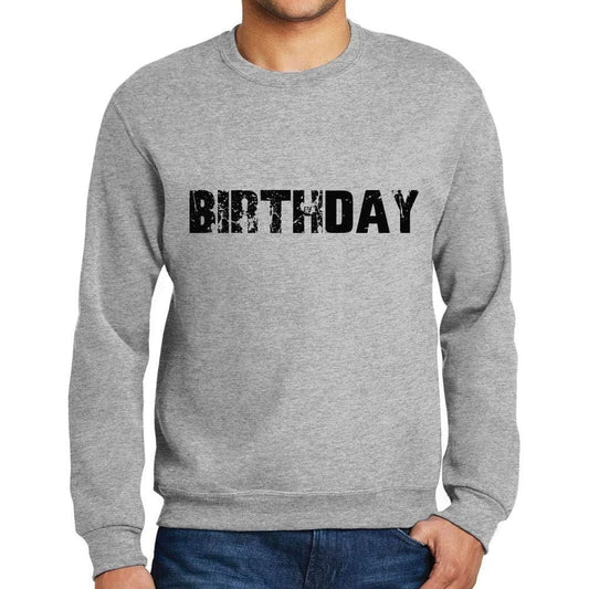 Ultrabasic Homme Imprimé Graphique Sweat-Shirt Popular Words Birthday Gris Chiné