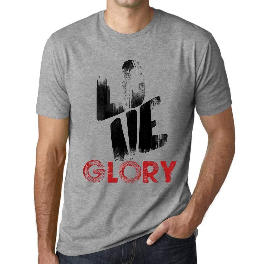 Ultrabasic - Homme T-Shirt Graphique Love Glory Gris Chiné