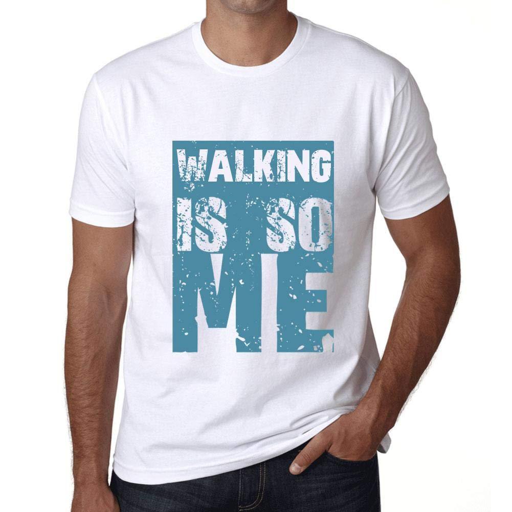 Herren T-Shirt Graphique Walking is So Me Blanc
