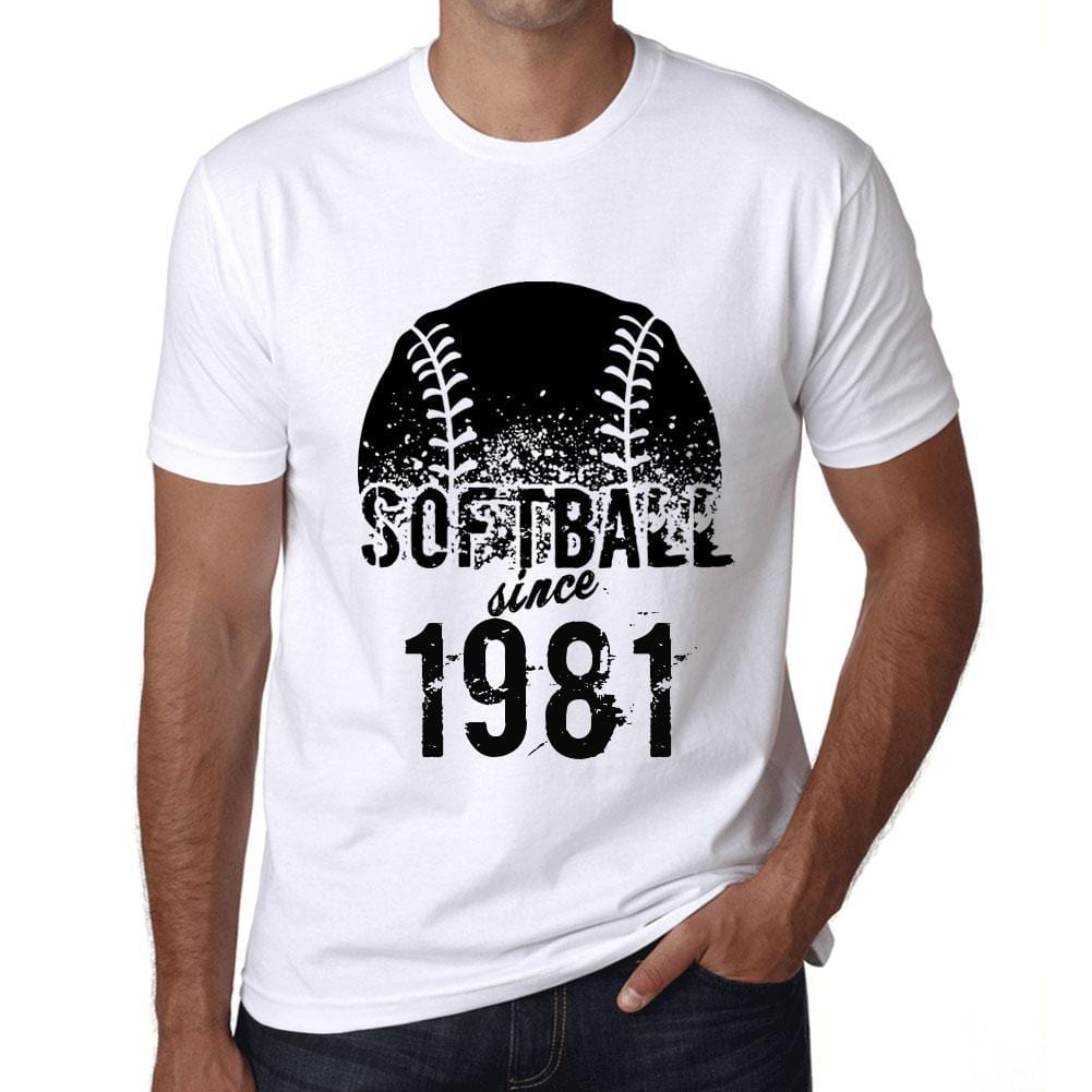 Men’s <span>Graphic</span> T-Shirt Softball Since 1981 White - ULTRABASIC