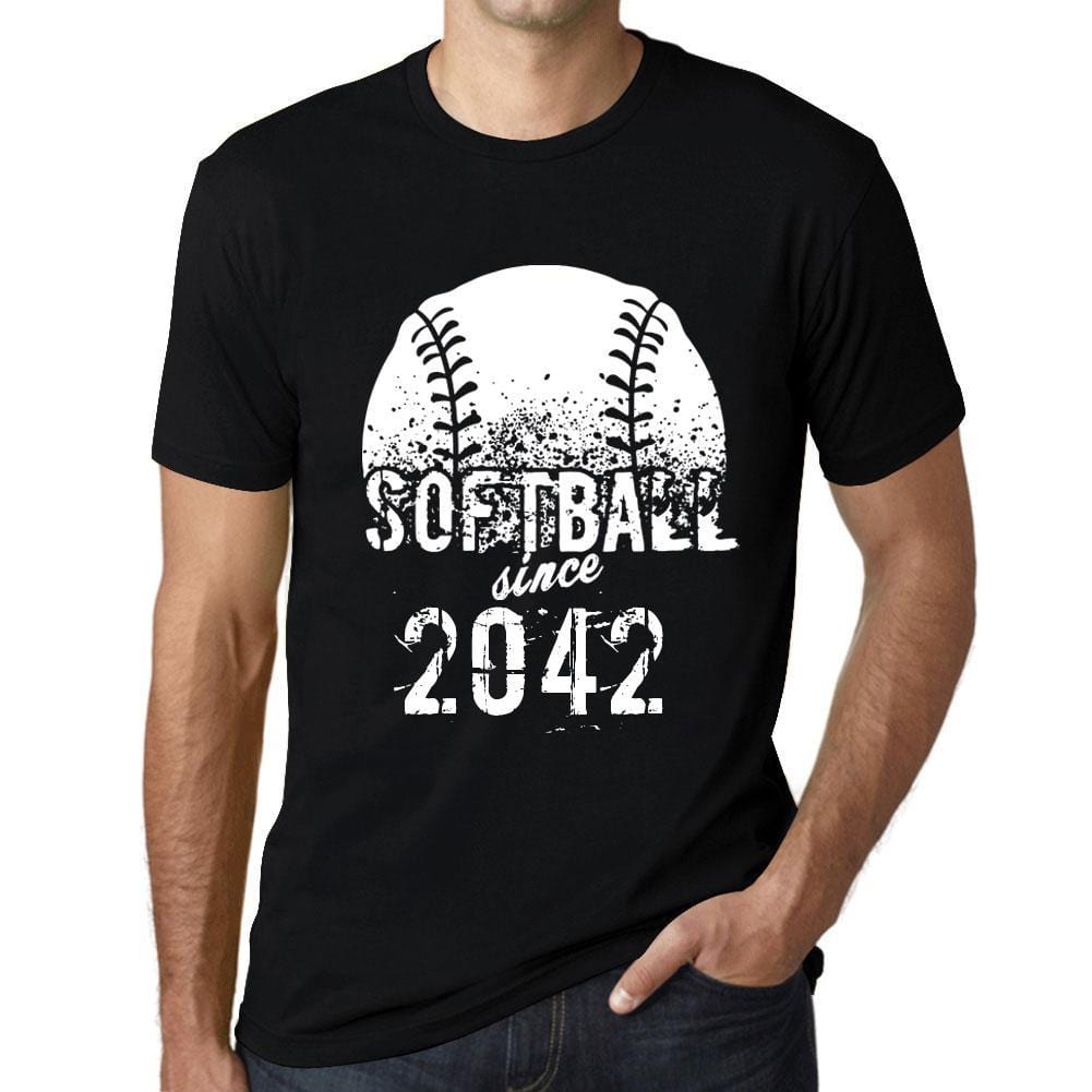 Men&rsquo;s Graphic T-Shirt Softball Since 2042 Deep Black - Ultrabasic