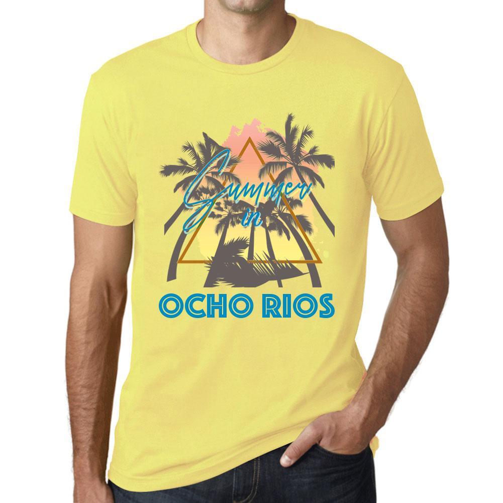 Men’s <span>Graphic</span> T-Shirt Summer Triangle Ocho Rios Pale Yellow - ULTRABASIC