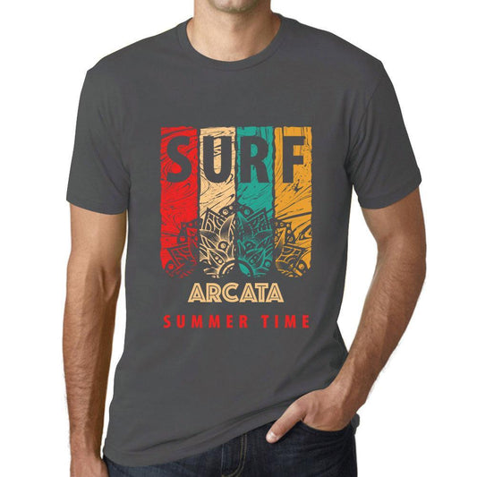 Men&rsquo;s Graphic T-Shirt Surf Summer Time ARCATA Mouse Grey - Ultrabasic