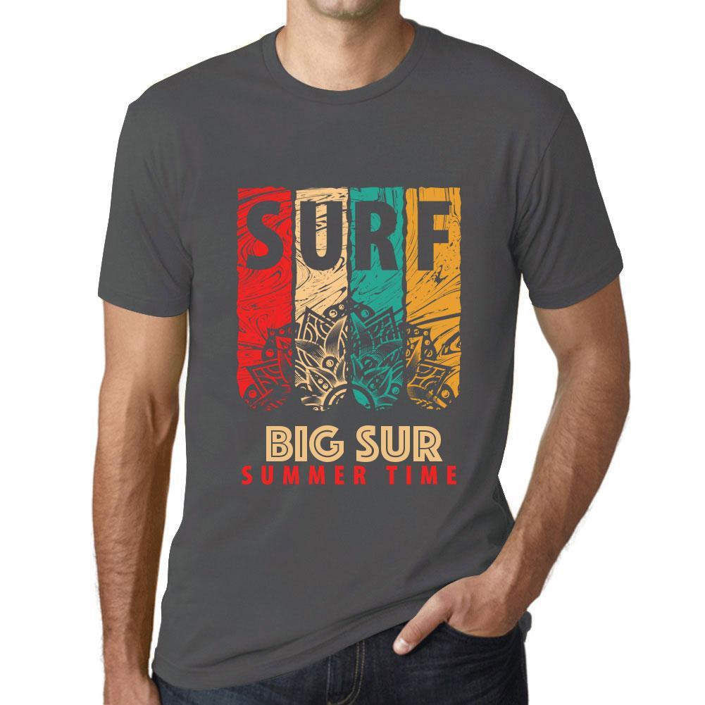 Men&rsquo;s Graphic T-Shirt Surf Summer Time BIG SUR Mouse Grey - Ultrabasic