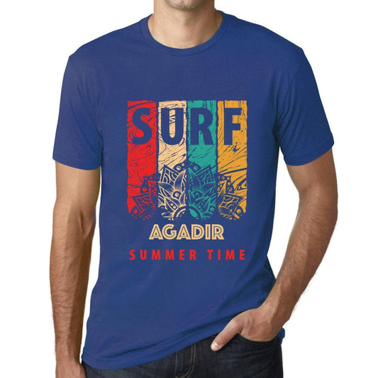 Men&rsquo;s Graphic T-Shirt Surf Summer Time AGADIR Royal Blue - Ultrabasic