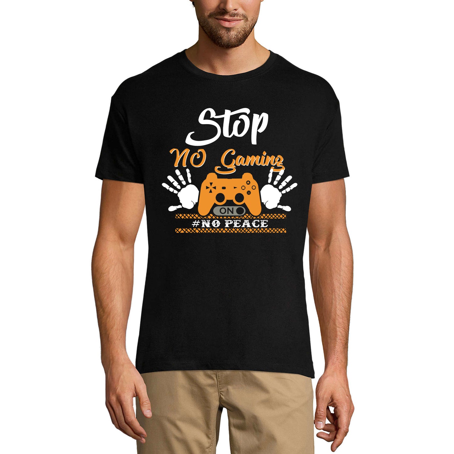 ULTRABASIC Herren-Grafik-T-Shirt – No Gaming No Peace – lustiges Shirt für Gamer