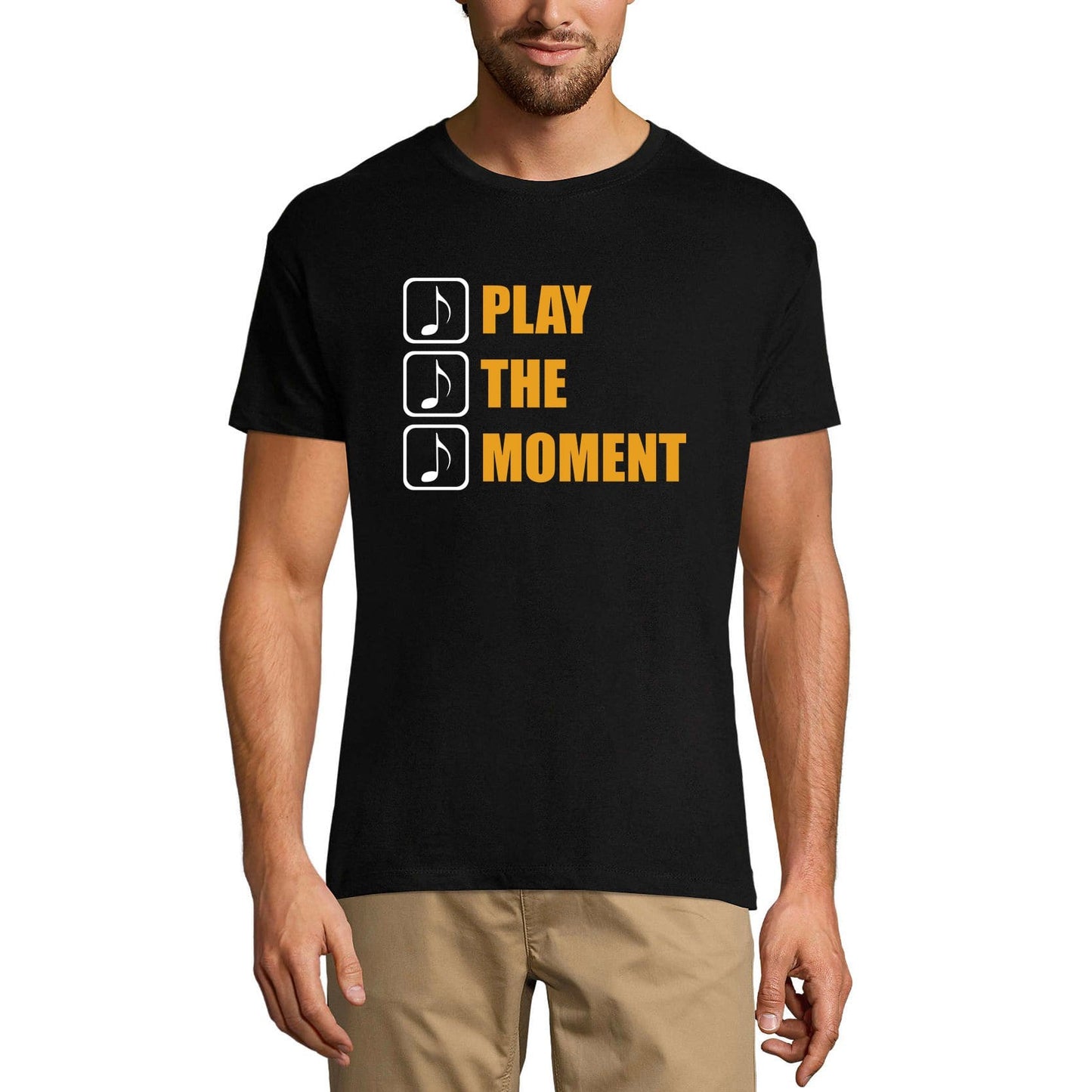 ULTRABASIC Men's Music T-Shirt Play the Moment - Sound Shirt for Musician