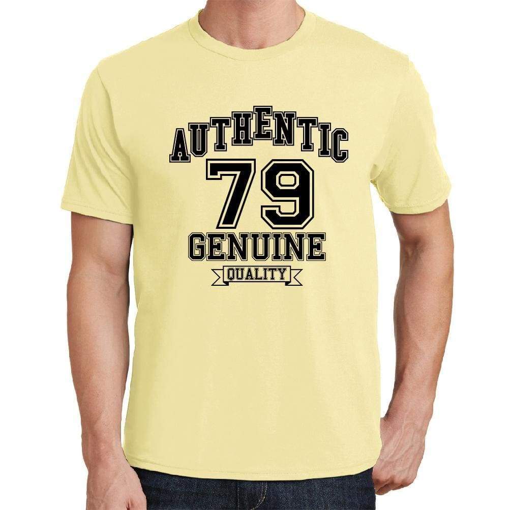 79 Authentic Genuine Yellow Mens Short Sleeve Round Neck T-Shirt 00119 - Yellow / S - Casual