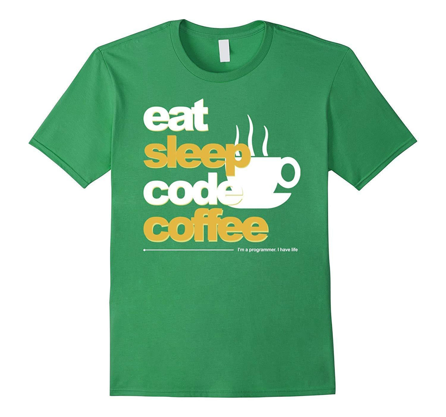 Grafisches Unisex-T-Shirt „Eat Sleep Code Coffee Tee“. 