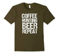 Grafisches Unisex-T-Shirt mit lustigem Kaffee-Jagd-Bier-Repeat-Hunter-T-Shirt 