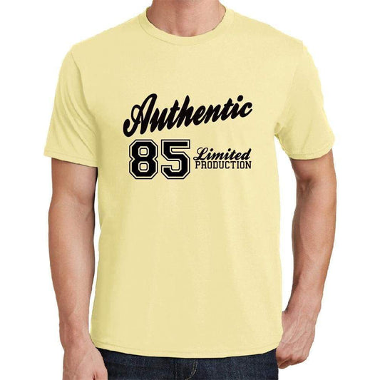85, Authentic, Yellow, <span>Men's</span> <span><span>Short Sleeve</span></span> <span>Round Neck</span> T-shirt - ULTRABASIC