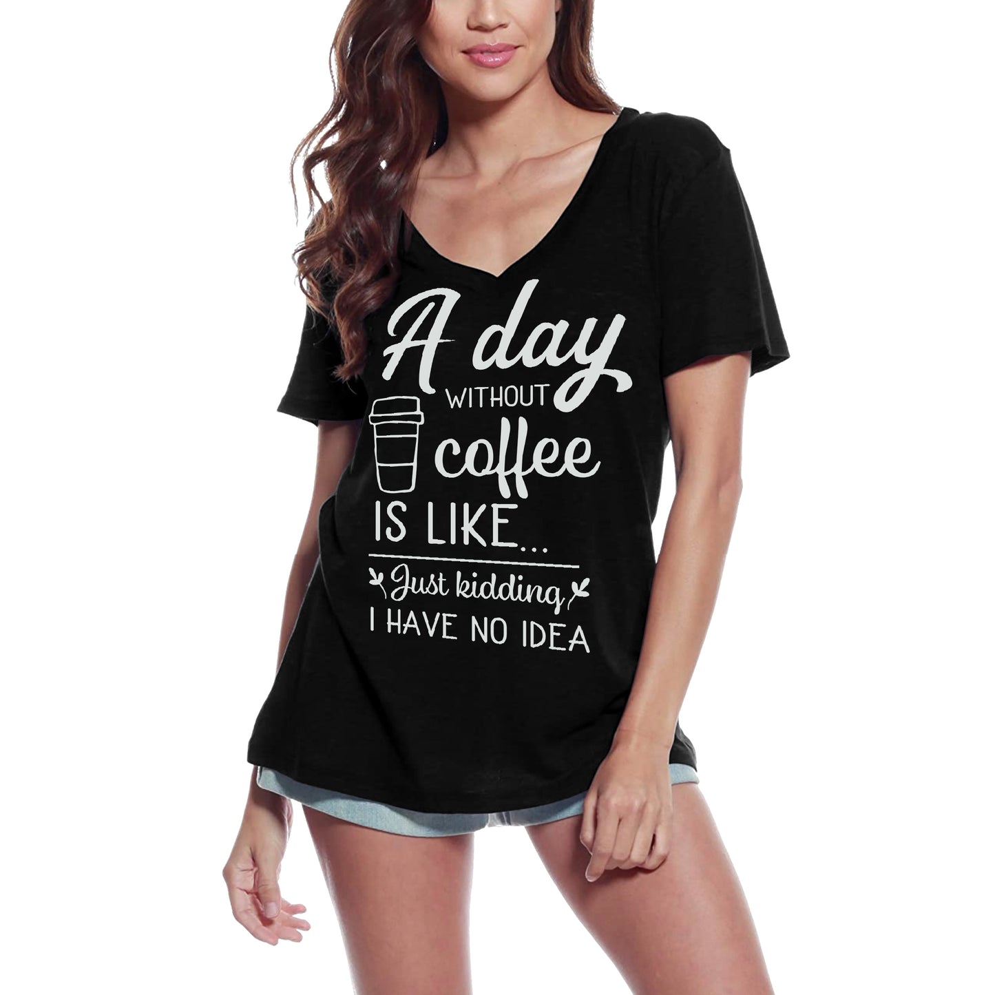 ULTRABASIC Damen T-Shirt A Day Without Coffee is Like – Lustige T-Shirt-Oberteile