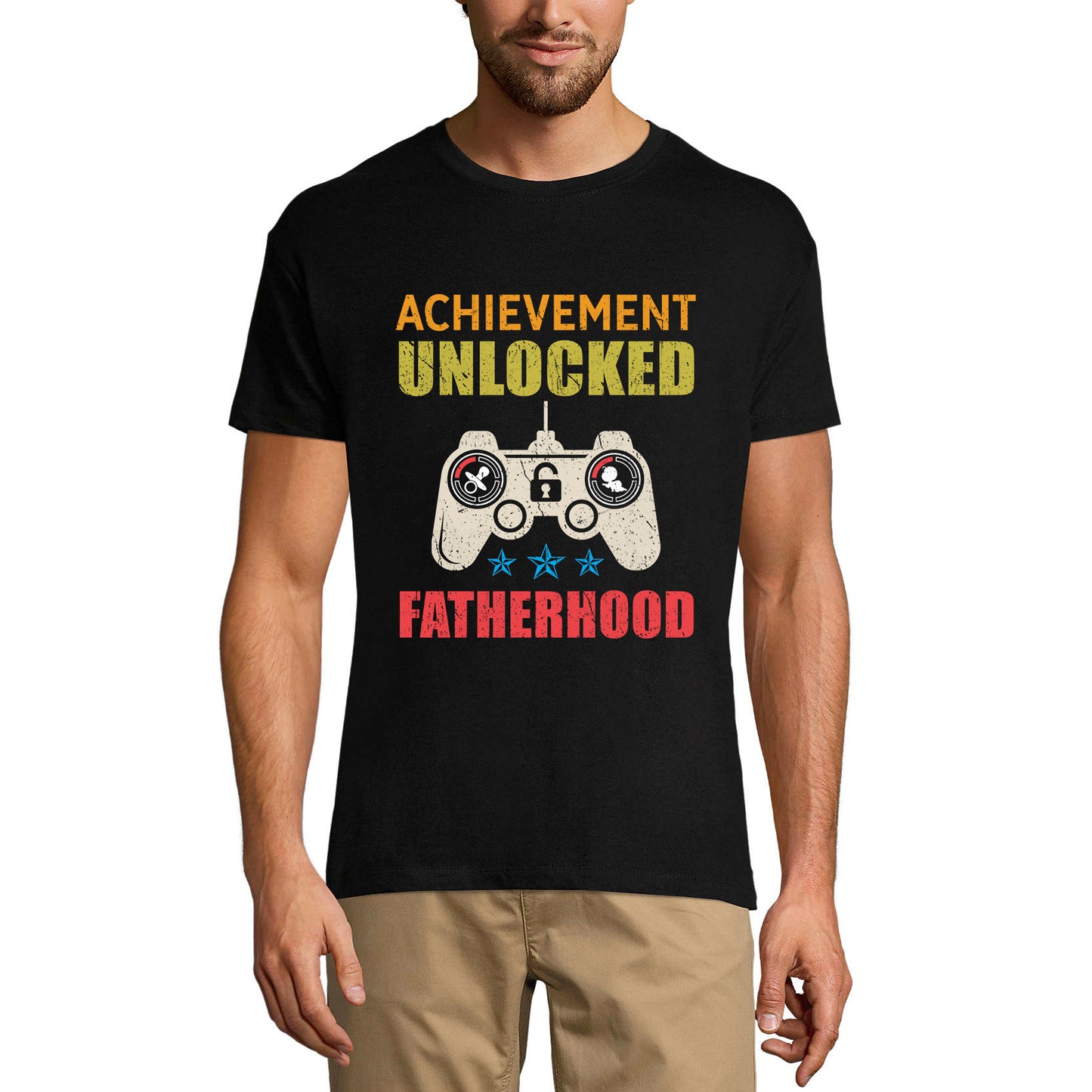 ULTRABASIC Men's Graphic T-Shirt Achievment Unlocked Fatherhood - Gift for Father's Day