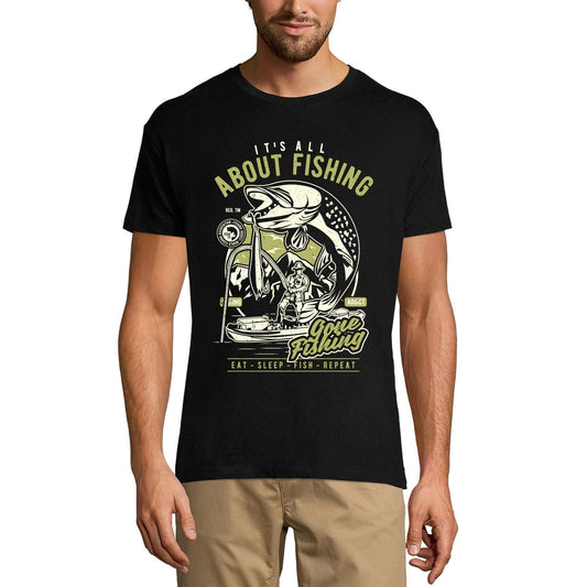 ULTRABASIC Herren-T-Shirt „It's All About Fishing“ – Lustiges Fischer-T-Shirt
