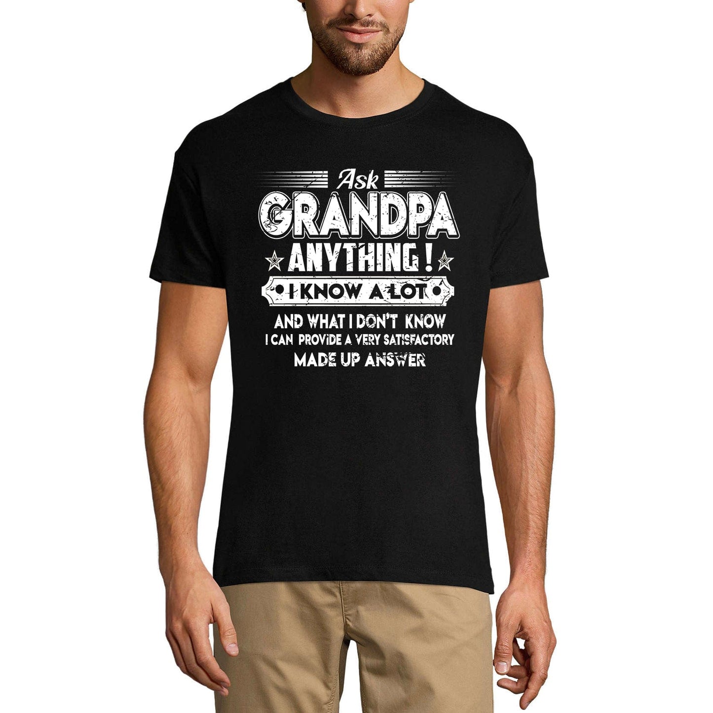 ULTRABASIC Herren T-Shirt Ask Grandpa Anything – Lustiges Großvater-T-Shirt