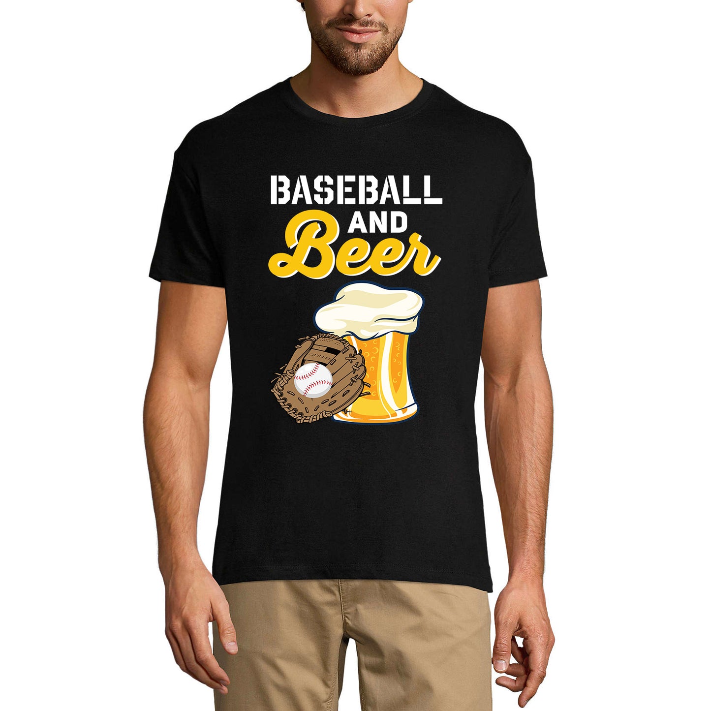 ULTRABASIC Herren-T-Shirt Baseball und Bier – lustiges Sport-Bierliebhaber-T-Shirt