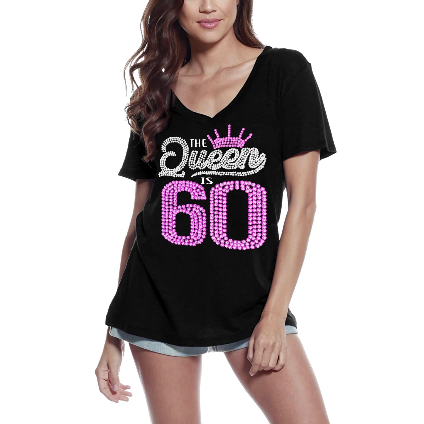 ULTRABASIC Women's T-Shirt The Queen is 60 - 60th Birthday Shirt Gift for Ladies