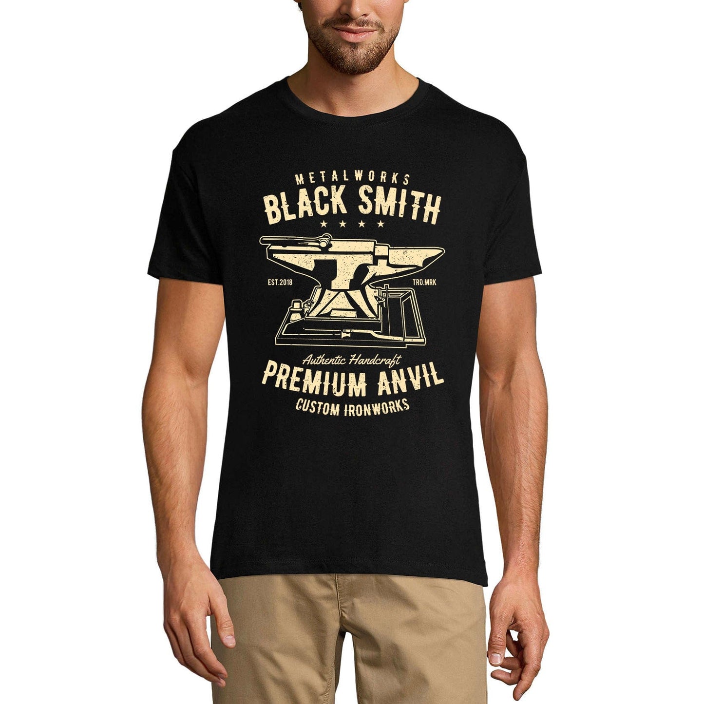ULTRABASIC Herren T-Shirt Metalworks Black Smith – Custom Ironworks Blacksmith T-Shirt