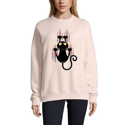 ULTRABASIC Damen-Sweatshirt, lustige Katze – süßer Kitty-Laughing-Game-Pullover für Damen