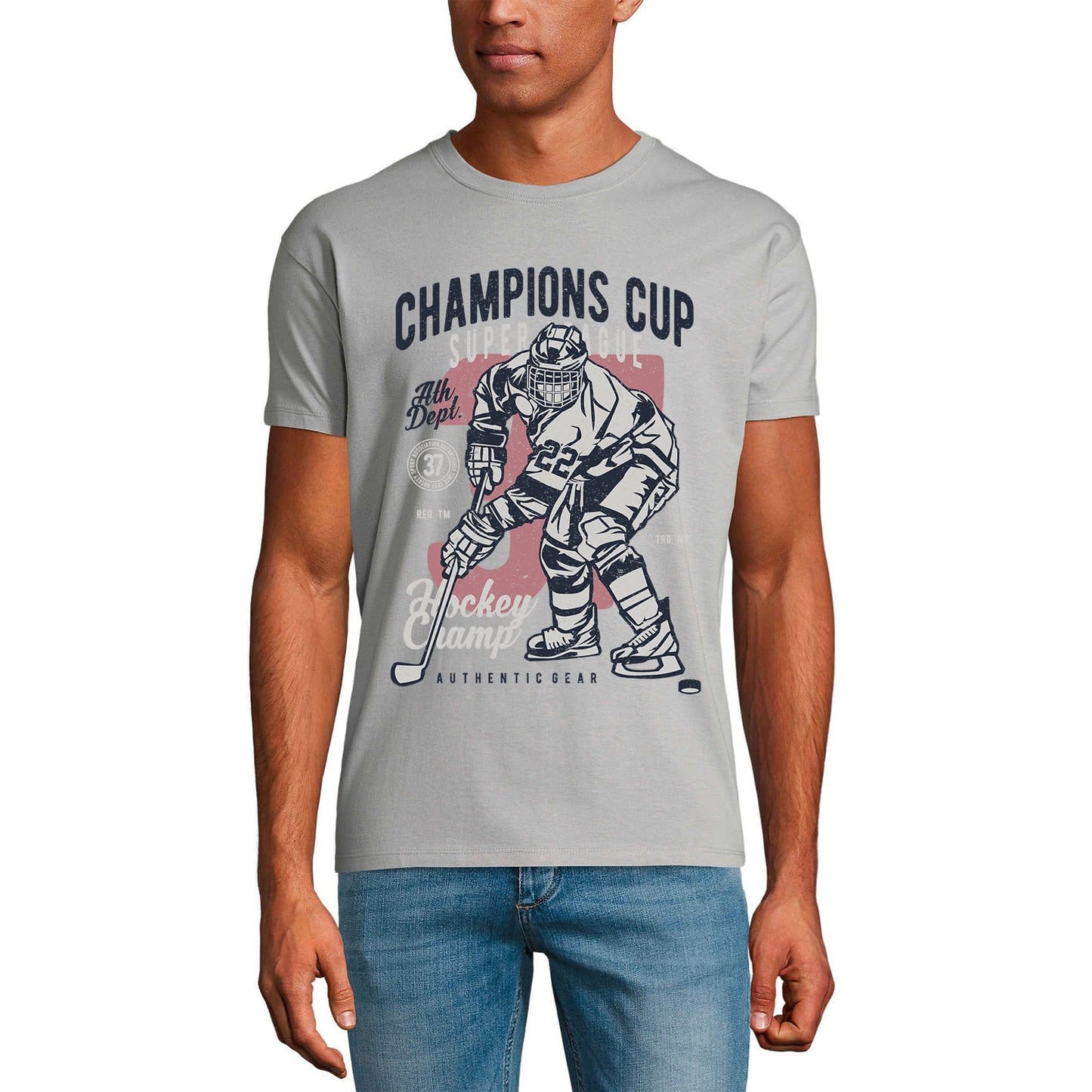 ULTRABASIC Herren Grafik-T-Shirt Champions Cup Hockey Champ T-Shirt