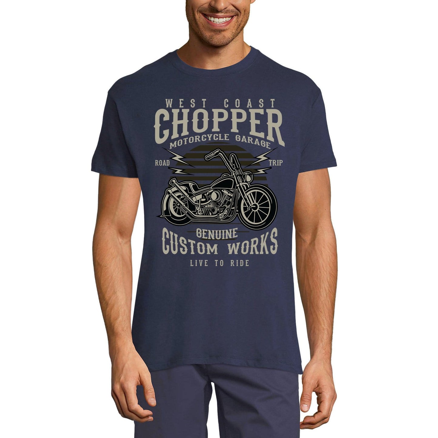 ULTRABASIC Herren T-Shirt West Coast Chopper – Live to Ride Motorradshirt für Herren