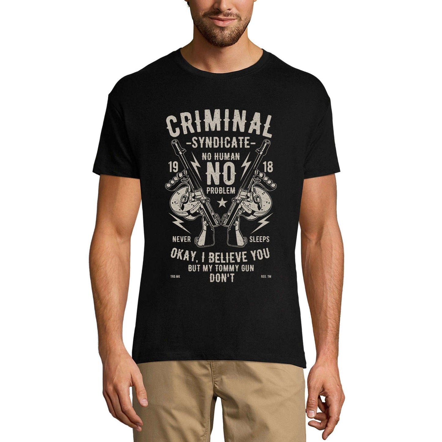 ULTRABASIC Herren T-Shirt Criminal Syndicate – No Human No Problem Gang T-Shirt