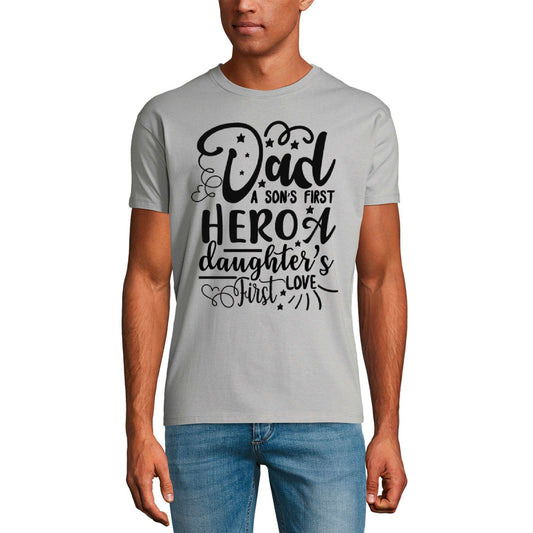 ULTRABASIC Men's Graphic T-Shirt Dad A Son's First Hero Daughter's First Love - Quotes