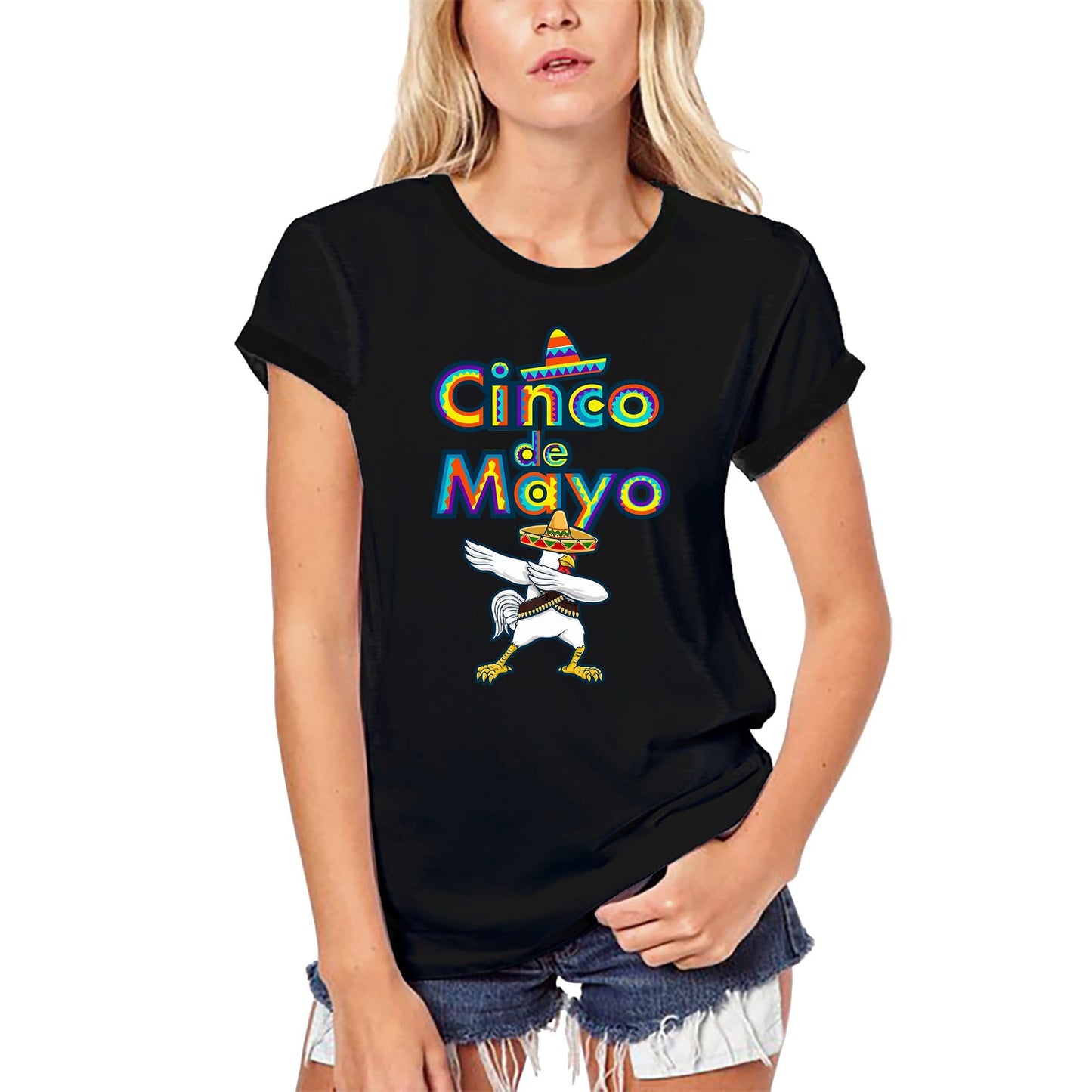 ULTRABASIC Women's Organic T-Shirt Dabbing Cinco de Mayo - Funny Mexican Tee Shirt