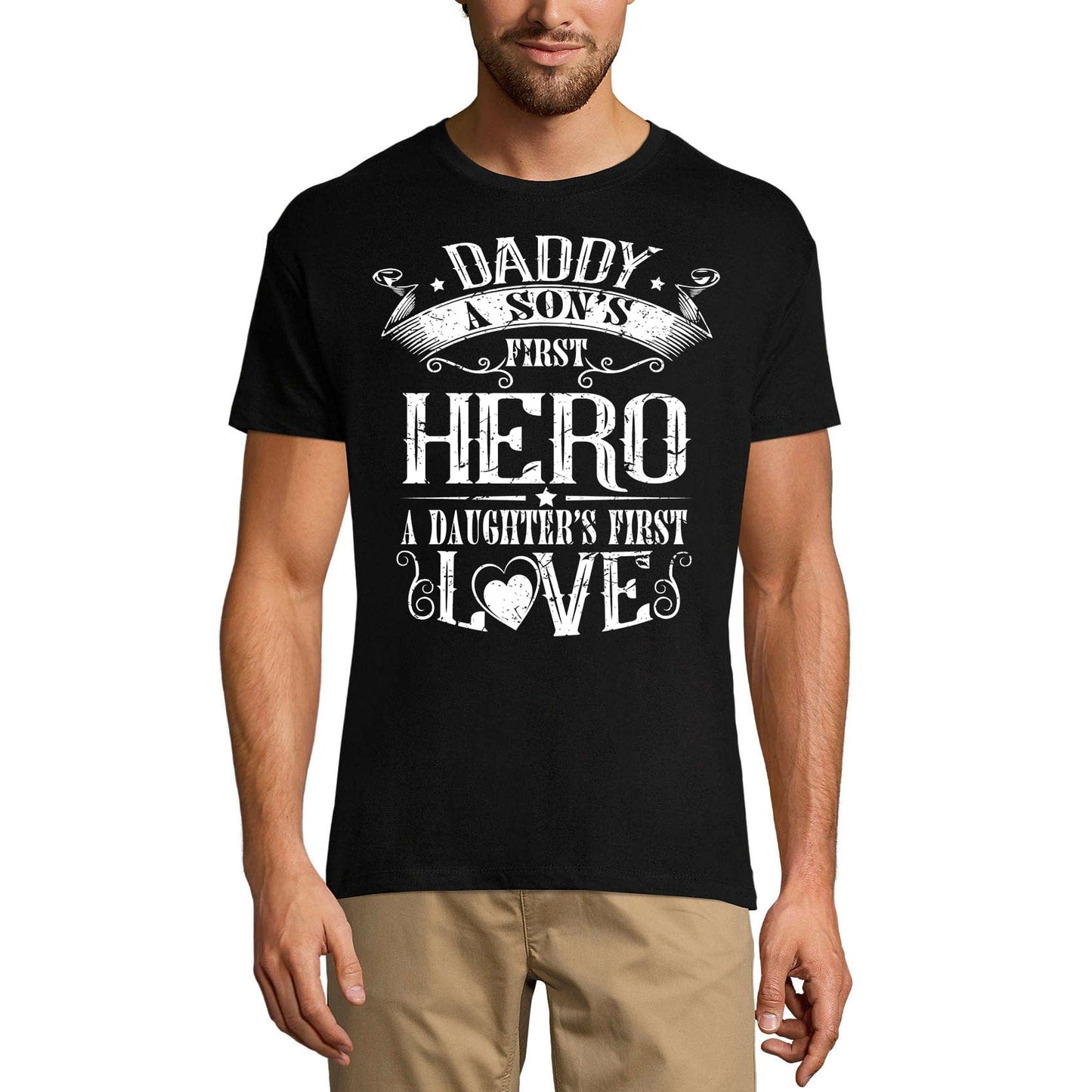 ULTRABASIC Herren-T-Shirt „Daddy a Son's First Hero a Daughter's First Love“-T-Shirt