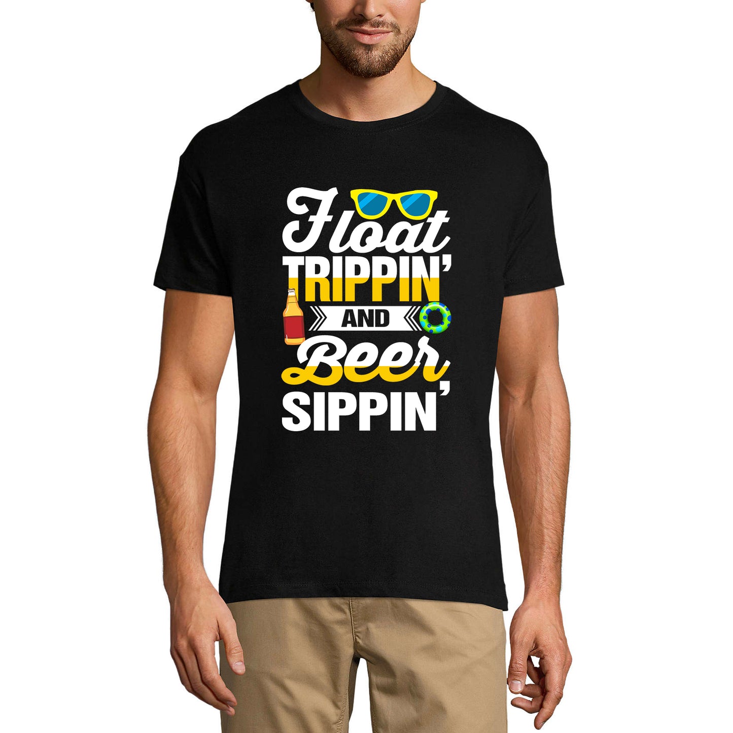 ULTRABASIC Lustiges Herren-T-Shirt Float Trippin' and Beer Sippin' – Bierliebhaber-T-Shirt
