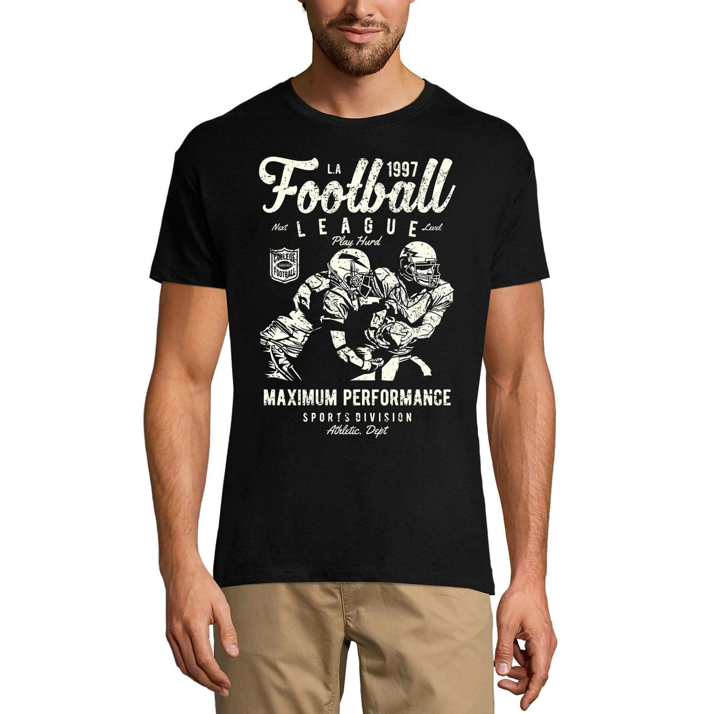 ULTRABASIC Herren T-Shirt LA Football League 1997 Play Hard – Sport Division T-Shirt