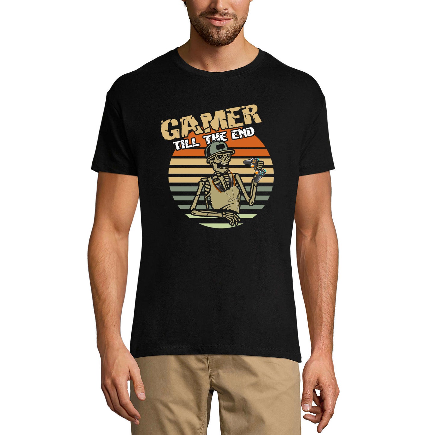ULTRABASIC Men's T-Shirt Gamer Till The End - Skull Gamer - Vintage Shirt