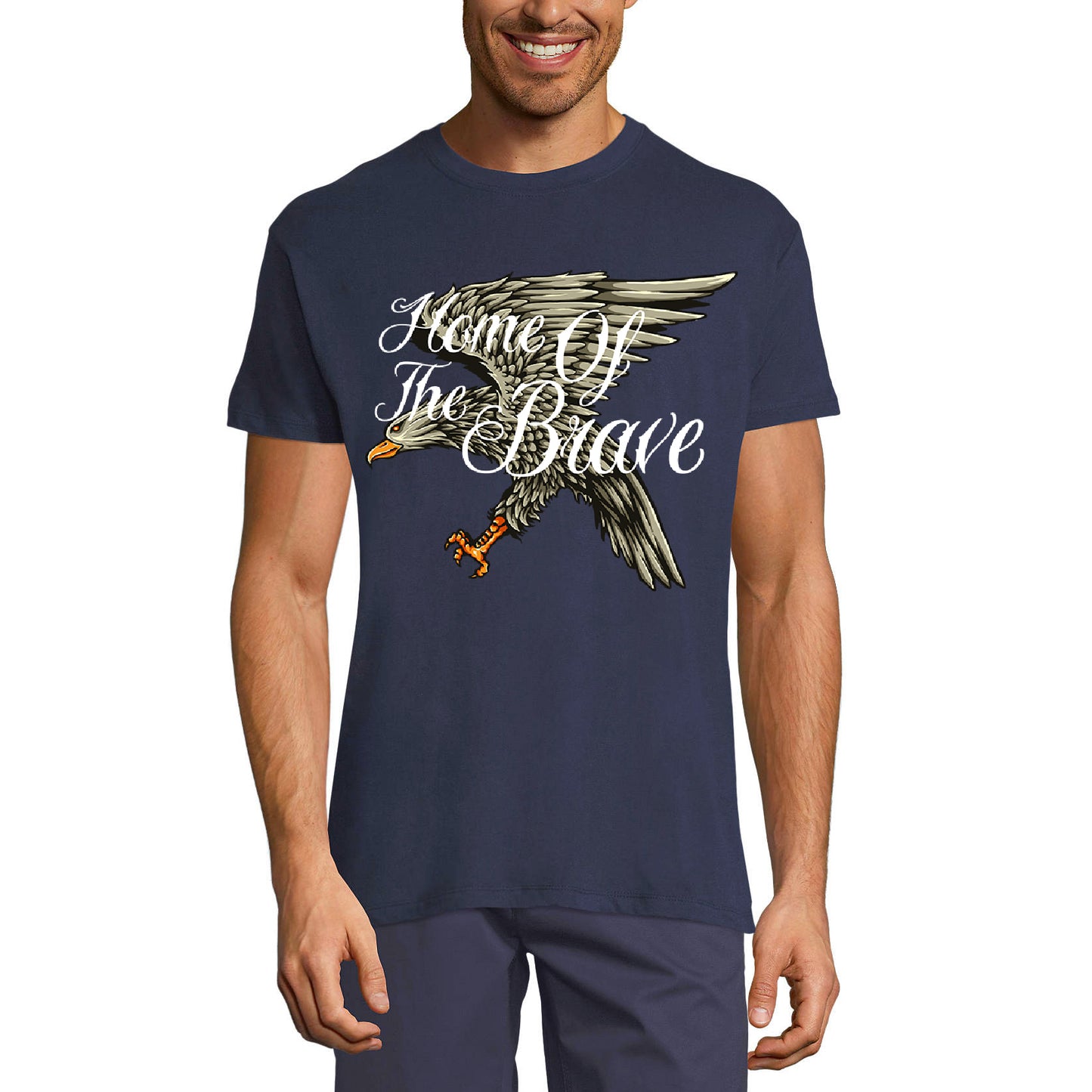 ULTRABASIC Herren-Grafik-T-Shirt Home of the Brave – Adler-Tier-Shirt für Männer