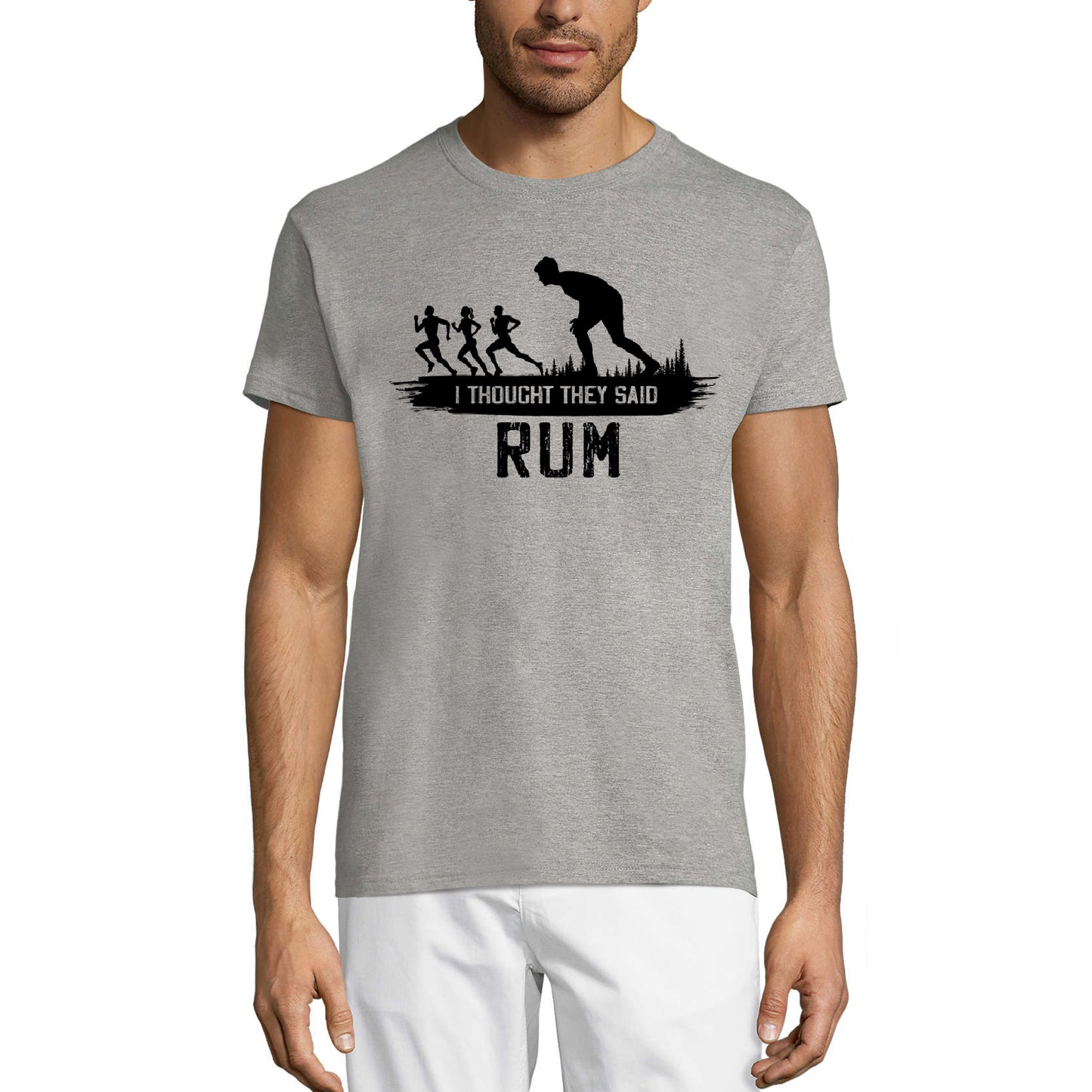 ULTRABASIC Herren-Neuheits-T-Shirt „I Thought They Said Rum“ – lustiges Lauf-T-Shirt für Läufer